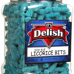 Sour Blue Blueberry Licorice Bits , 2.5 LBS (40 Oz) Jumbo Finishline