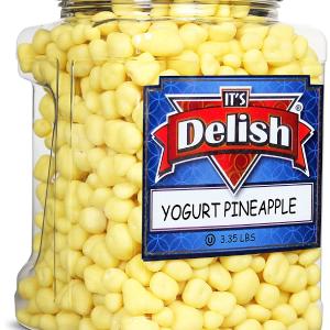 Yogurt Covered Pineapple Dices , 3 LBS Jumbo Jar Clearance 100% Original