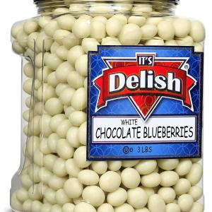 White Chocolate  Blueberries ,3 LBS Jumbo Container Jar Low Pice Fee Shipping