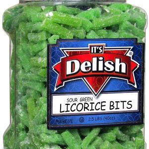 Sour Apple Green Licorice Bits  2.5 LBS (40 Oz) Jumbo Container Jar Collections Cheap Online