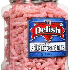 Sweet & Sour Pink Lemonade Licorice Bits  2.5 LBS Jumbo Container Real For Sale
