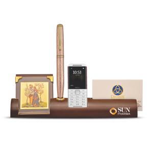 MDF Pen, Mobile & Card Holder With 24K Gold Plated Frame For Corporate Gifting Free Shipping Cheap Online