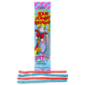 Sour Power Cotton Candy Straws - 1.75oz Genuine Sale Online