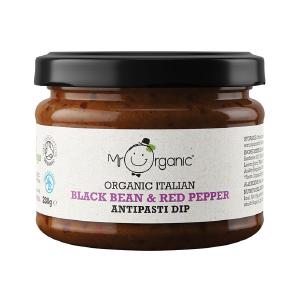 Mr Organic Black Bean & Red Pepper Antipasti Dip 230g Clearance Very Cheap