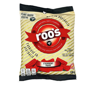 Roo's Australian Licorice Candy-Strawberry - 120g Discounts Sale Online
