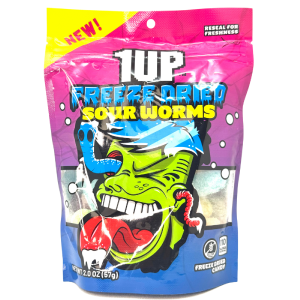 1UP Freeze Dried Sour Worms - 2oz Brand New Unisex