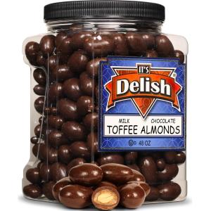 Milk Chocolate Toffee Coated Almonds  48 Oz Jumbo Container Factory Outlet