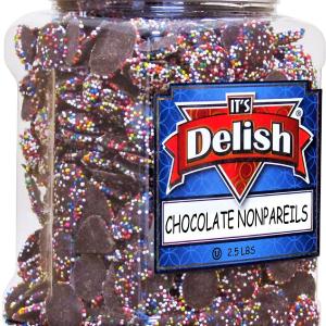 Rainbow Nonpareils Dark Chocolate Discs   2.5 Lbs Jumbo jar Cheap Sale Shop For