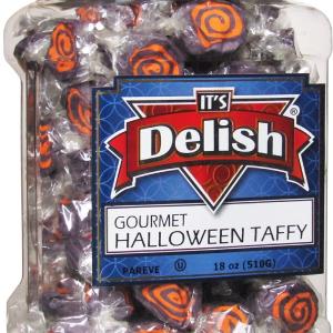 Halloween Black & Orange Cream Taffy Chews 18 Oz Jumbo Jar Free Shipping Cost