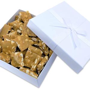 Peanut Brittle White Gift Box - Handmade Old-Fashioned Style | Beautiful & Delicious Square Cut Pieces 16 Oz | Fathers Day Birthday Anniversary Hostess Valentines Day Gift Buy Cheap Fake