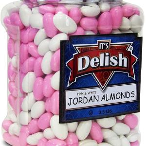 Pink and White Jordan Almonds Mix , 3.5 lbs Jumbo Container Clearance From China
