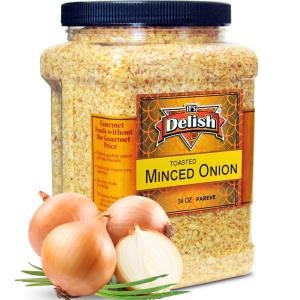Gourmet Toasted Dried Minced Onion, 2.1 lbs (34 Oz) Jumbo Container Jar Clearance Big Discount