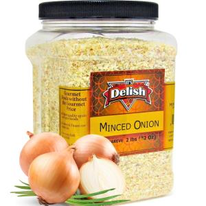 Minced Onion by It’s Delish, 2 lbs (32 Oz) Jumbo Container Jar Quality Original