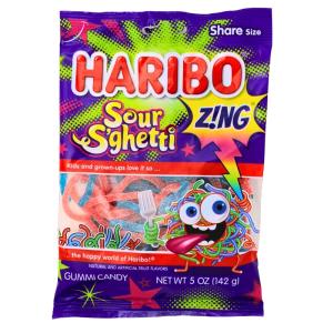Haribo Sour S'ghetti Gummy Candy - 5oz With Credit Card Free Shipping