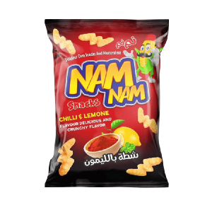 Nam Nam Chili and Lemon Puffed Corn Snacks - 140g Clearance 2025 Unisex