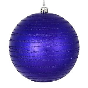 6" Purple Candy Finish Ball with Glitter Lines 3 Per Bag Sale Geniue Stockist