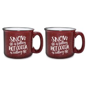 Hot Cocoa is Calling Burgundy Mug Set The Cheapest Cheap Online