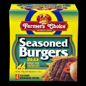 Farmers Choice Seasoned Beef Burgers 450g Cheap Discount Sale