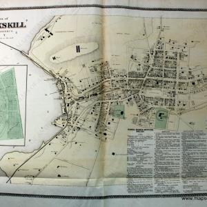 1867 - Plan of Peekskill Westchester Co. N.Y. (with inset of Cortlandt Cemetery) - Antique Map 100% Authentic Cheap Online