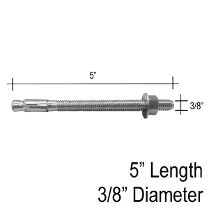 Wedge Anchor - 3/8" X 5" (For Spigots & Base Shoe - Concrete Installation) Clearance Big Discount
