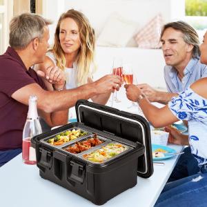 31 QT 隔热食品盘容器，带 3 个带盖透明三分之一盘 - 黑色 31 QT Insulated Food Pan Container with 3 Transparent One-Third Pans with Lids-Black Cheap Sale Websites