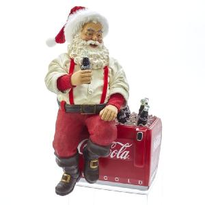 10.5" Coca-Cola Santa Sitting on Cooler Table-Piece Marketable For Sale