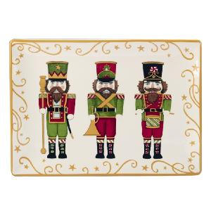 Holiday Magic Nutcracker 14" x 10" Rectangular Platter Get Authentic For Sale