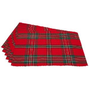 Holiday Plaid Placemats Set of 6 Visit New Cheap Pice