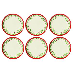 Holiday Accent Plates Set of 6 Cheap Sale Newest