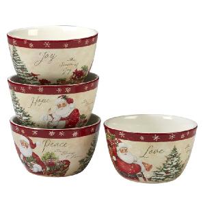 Holiday Wishes Ice Cream Bowls Set of 4 Very Cheap Pice
