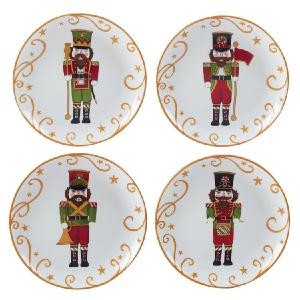 Holiday Magic Nutcracker Dessert Plates Set of 4 Discount Inexpensive