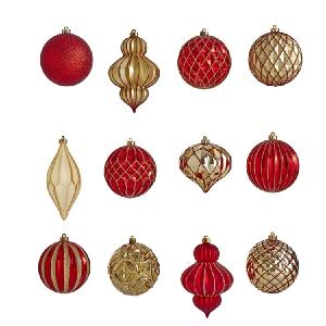 Holiday Lux Shatterproof, 12 Count Christmas Tree Ornament Set, 100mm with Reusable Box Shop For Cheap Online