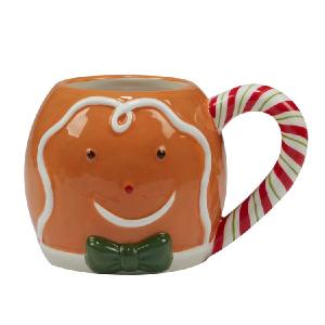 Holiday Magic Gingerbread 3-D Mugs Set of 4 Clearance Perfect