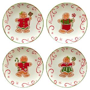 Holiday Magic Gingerbread Dessert Plates Set of 4 Clearance Cost