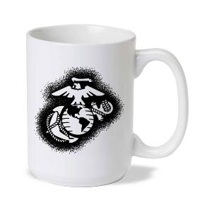USMC Eagle, Globe, and Anchor Painted Mug- Black Buy Cheap Perfect