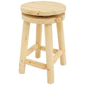 23.75" Fir Wood Swivel Round Top Counter-Height Bar Stool - Unfinished From China Sale Online