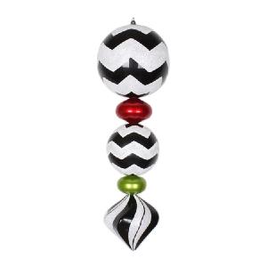 24" Black/White/Red/Lime Chevron Finial Collections