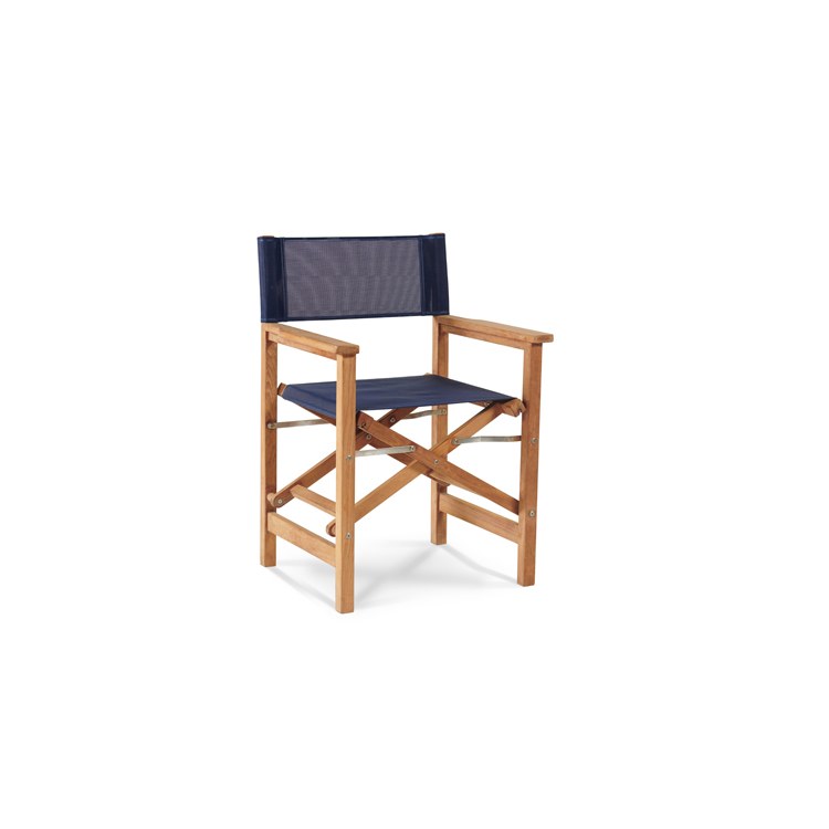 Director Teak Folding Outdoor Chair in Blue Buy Cheap Pay With Visa