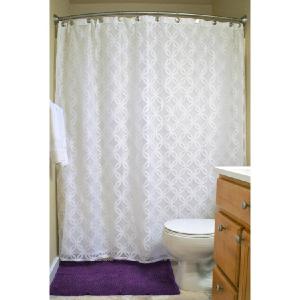 DII White Lace Lattice 72" x 72" Shower Curtain With Credit Card Free Shipping