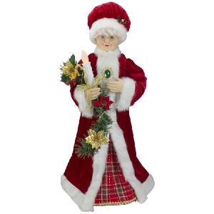 24" Animated Mrs. Claus with Lighted Candle Musical Christmas Figure Popular Sale Online