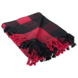 DII Tango Red and Black Buffalo Check 60" x 50" Throw Cheap Exclusive