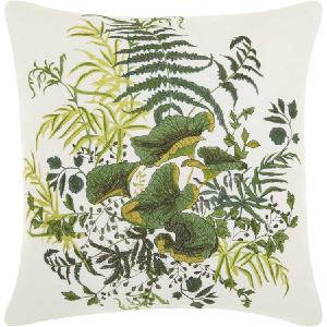 Kathy Ireland Green Lily Pads White Outdoor 20" x 20" Throw Pillow Cheap Sale Marketable