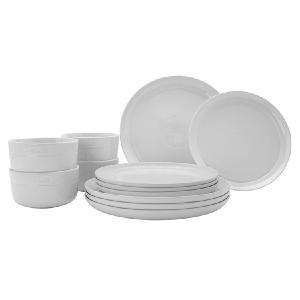 12-Piece Ceramic Dinnerware Set - White Discount Newest