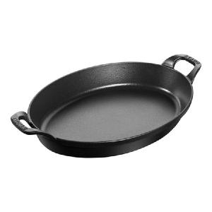 12.5" x 9" Cast Iron Oval Baking Dish - Matte Black Supply Cheap Pice