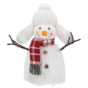 10.25" Plush White and Red Snowman Tabletop Christmas Decoration Buy Cheap Low Shipping Fee