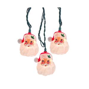 10-Light Santa Head Light Set Pices Online