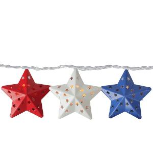 10-Count Red and Blue Fourth of July Star String Light Set with 7.25 Ft. White Wire Cheapest Pice Sale Online