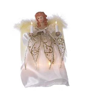 10-Light 9" Ivory and Gold Angel Tree Topper Discount 2025