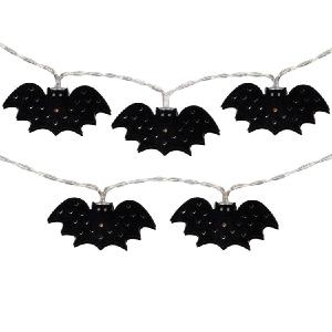 10-Count Warm White LED Halloween Bat Fairy Lights with 4.25' Copper Wire Marketable For Sale