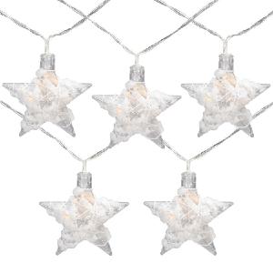 10-Count Warm White Clear Star and Yarn Battery-Operated LED Christmas Light Set with 4.5' Clear Wire Buy Cheap Wide Range Of